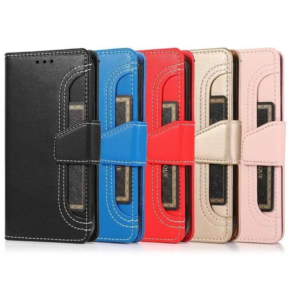 Fundas para coser los lados con hilo para iPhone 13 12 11 pro promax Xs Max 7 8 Plus Samsung S8 S10 Note9 note10 flip phone leather