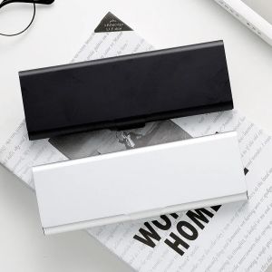 Kisten eenvoudige zwart witte penkast metalen potlooddoos Japanse aluminium schetspendoos 1 stks