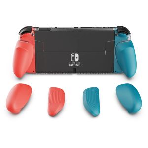 Cases Skull Co. GripCase OLED avec poignées remplaçables Housse de protection transparente dockable pour Nintendo Switch OLED