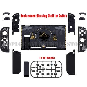 Placa trasera de agarre suave al tacto + carcasa del controlador Joycon con botones completos para accesorios de consola de juegos Nintendo Switch