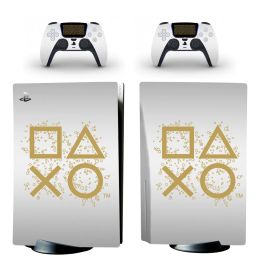 Casos Edición especial PS5 Disk Edition Cubierta de calcomanía de pegatinas para la piel para PlayStation5 Consola de disco 2 Controladores Pegatina de piel Vinyl