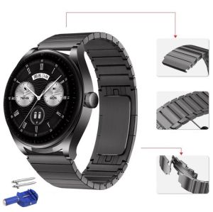 Horlogeband voor HUAWEI WATCH Buds, 22 mm roestvrijstalen metalen horlogeband voor Huawei GT Runner/GT3 Pro 46 mm/GT 2Pro/GT2 46 mm GT-polsband