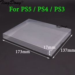 Gevallen TingDong 10 stks Helder transparante doos cover Voor PS5 Voor PS4 Voor PS3 game card collectie display opslag PET beschermende doos