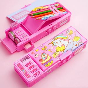 Cases eenhoorn potloodkast wachtwoord kawaii stationery potloden kas vervorming potlooddoos schoolbenodigdheden estukaten escolaire potloodcase