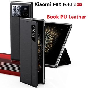 Cases Wake UP Sleep voor Xiaomi MIX Fold 3 Case Smart Touch View Window Stand Bescherming Portemonnee Lederen Flip Cover