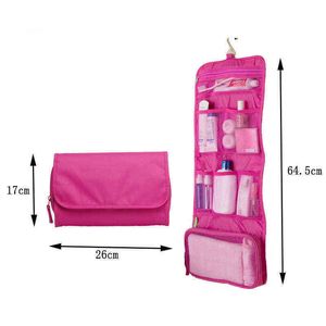 Gevallen Women Man New Professional Wash Set Organisator Travel Make -up Case Foldable Storage Bag Hangen Toileth Cosmetisch Make -up Box 220708