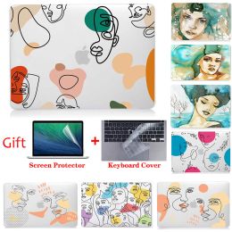 Cases Women's Pattern Laptop Case voor MacBook 2023 Air 15 A2941 M2 Air 13 Case voor MacBook Pro 13 A2338 Pro 16 M3 14 Case Accessoires