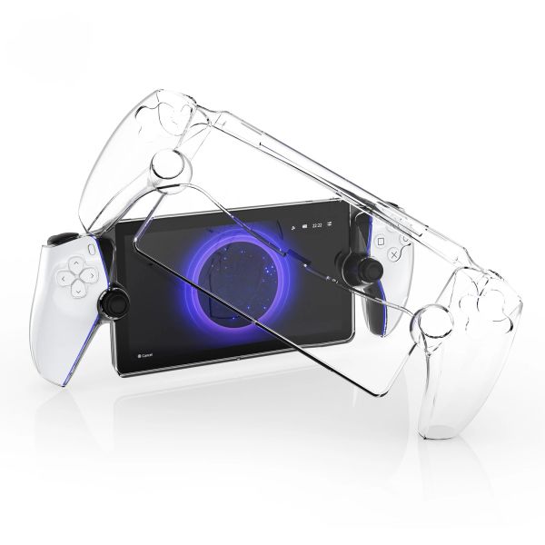 Casos Yoteen Caso de cristal para PlayStation Portal de protección de plástico duro para PS5 Portal Transparente White