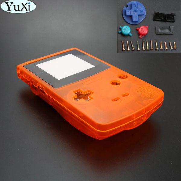 Étuis YuXi édition limitée boîtier Orange transparent coque de remplacement pour Gameboy couleur pour Console de jeu GBC avec outil