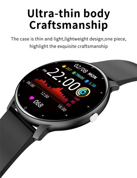 Cas ZL02 Écran de forme ronde Smart Watch Men Internet Camera Bluetooth Téléphone Watch Fitness Fitness Tracker Femmes Regardez pour Android iOS Watch