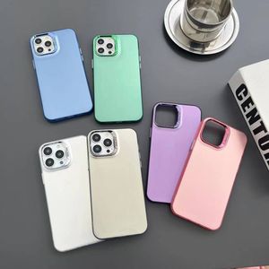 Mobiele telefoonhoesjes iPhone 15 plus 14 12 13 11 Pro max 12Pro 13Pro 14plus Cool mat gegalvaniseerd omhulsel aanpasbaar logo