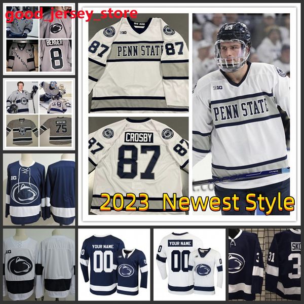 Casey Aman Sidney Crosby Penn State Nittany Lions Maillot de hockey Matt DiMarsico Aiden Fink Dane Dowiak Tanner Palocsik Reese Laubach Penn State Maillots personnalisés