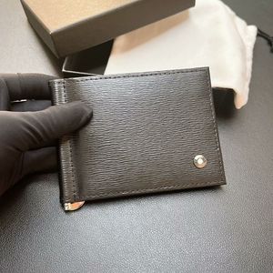 Cash Clip Designer Portemonnee Luxe lederen portemonnee Heren Creditcardhouder ID-doosje Korte dollarclip Portefeuilles Mode Handtas Originele verpakking met doos