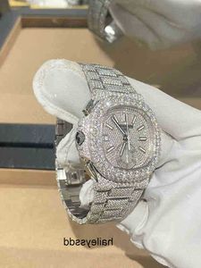 CASHJIN Icedout Hip Hop Custom Mannen Iced Out VVS Diamond Moissnite Merk Skeleton Horloge A72EW9IG
