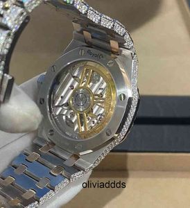 CASHJIN Icedout montre hommes montre-bracelet de luxe Bling glacé VVS Moissanit diamant montre D2M208RAHP