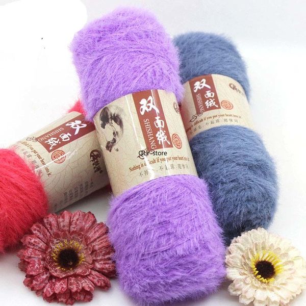 Cashmere Fluffy 100g tricoté en gros fil couleur supersoft dk tricoter laine à fourry laine 3ply écharpe crochet bébé