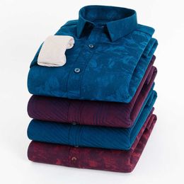 Cashmere heren dikke warme shirt herfst en winter mode plaid gestreept casual shirt koorts en koudbestendige slanke top 210531