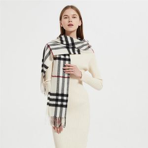 Kasjmier Sjaal Designer Dames Heren Sjaals Winter Warm Mode Vrije Tijd Joker Pashmina Wol 2022 Nieuwe Unisex Print Plaid Stripe258t