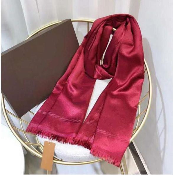 Cachemire Soie Écharpe Pashmina Mode Hommes Femmes Automne Hiver Doux Châles Écharpes Lettre Foulards Taille 180x70 cm Cadeaux Usine Hi7540103