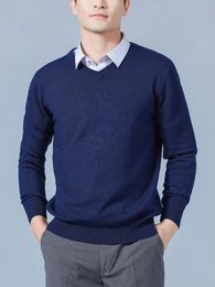 Pull en cachemire hommes pull automne hiver col en v doux chaud pull en cachemire pull pulls tricotés 240112