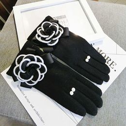 Cachemire épais doux écran tactile gants femmes chaud hiver mitaines dames décontracté bureau eldiven invierno guantes muyer Whole307Q