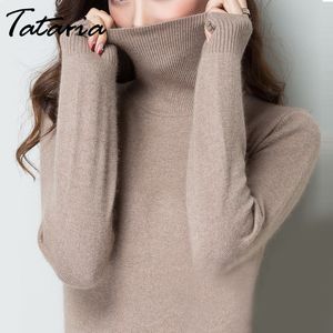 Kasjmier dames trui trui turtleneck gebreide lange mouw lente plus size vrouwen truien en truien 210514