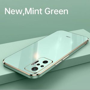 Boîtier pour Xiaomi Redmi Note 10 Pro Couleur solide Edge droit 6d Platation Boîte Soft Cover