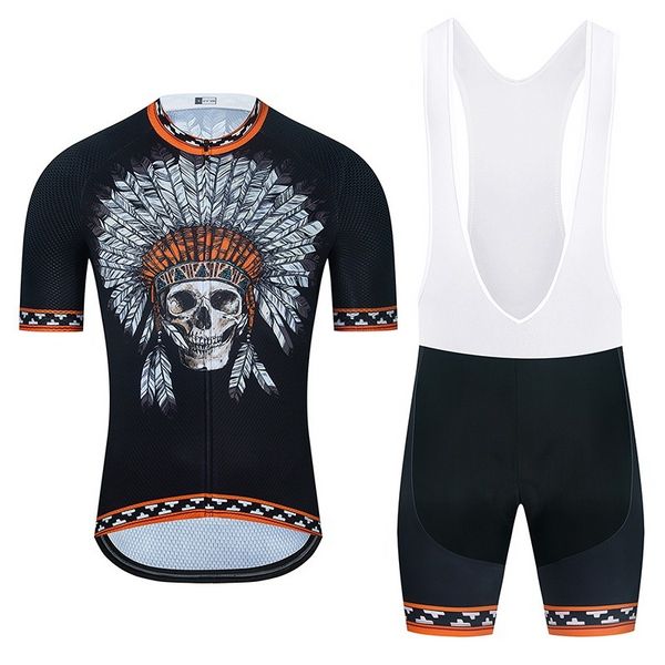 Caskyte Sports Team's Men's Courte à manches Automne enzyme compressée Homme Breumable Cycling Maillot Skull Jersey Ciclismo 2021