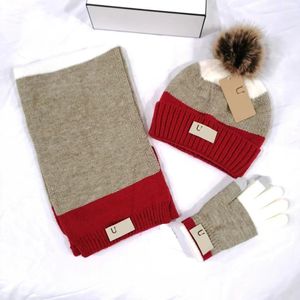 Pet beanie designer schedelkappen sjaal muts handschoensets voor dames hoeden sjaals handschoenen set halsdoek snapback sjaals mutsen sneeuwskiën warm houden 3 stuks