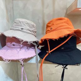 Casquette Bob Cappelli a tesa larga Cappello a secchiello firmato per donna Berretto sfilacciato Cappello a secchiello estivo donna Parasole per cappelli da viaggio all'aperto 2023