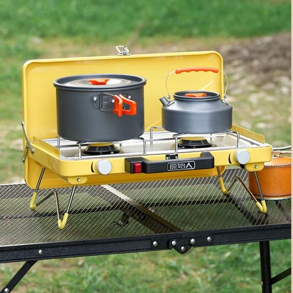 Poêle Cass BBQ Grill Outdoor Portable Field Stove Pot Pove Camping Grill Camping Gas Cass Portable Barbecue BBQ Gril 240329