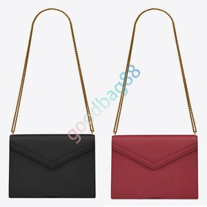 Designer ketting schoudertas gladde koe lederen envelop tas vrouwen crossbody tassen hoogwaardige mode handtas cassandra letter flap sluiting 532750