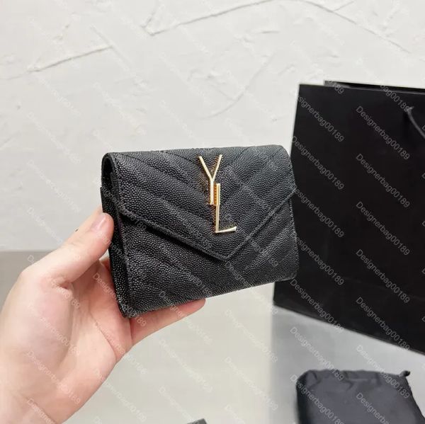 CARTERA COMPACTA TRI PLEGABLE CASSANDRE MATELASSE DE PIEL DE CORDERO ACOLCHADA Mujer Hombre Cartera de diseño Pures con caja