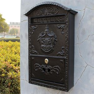 Boîte aux lettres en fonte d'aluminium, boîte aux lettres, décoration de jardin, garniture en relief, courrier en métal, boîte aux lettres, cour, patio, pelouse, extérieur orné Wall325d