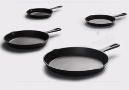 Sartén antiadherente de hierro fundido de 1426 cm, sartén plana para freír, cocina de inducción de gas, olla de hierro, olla para panqueques, utensilios de cocina para comedor, utensilios de cocina 6875535