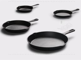 Fonte antiadhésive 1426 cm poêle Fring Pan à gaz plat à induction Cuideur de fer Pot à œufs Pancake Pot de cuisine outils de restauration