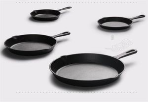 Sartén antiadherente de hierro fundido de 1426 cm, sartén plana para freír, cocina de inducción de gas, olla de hierro, olla para panqueques, utensilios de cocina para comedor, utensilios de cocina 4067592