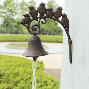 Fonte Rustique Vintage Bird Bell Porte En Métal Décoration Rétro Pour Entrée Ou Porche Intérieur Mur Extérieur Y200104