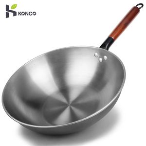 Wok en fonte Pan antiadhésive chinois pour cuisine moins d'huile de fumée d'huile d'usure de cuisine (ustensiles de cuisine 240415