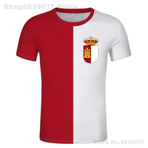 CASTILLA LA MANCHA camisa gratis nombre personalizado número toledo camiseta imprimir bandera palabra cuenca ciudad real albacete ropa española 220702