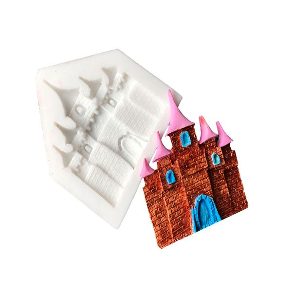 Château moule gâteau Fondant Silicone château en forme de moules à glace conte de fées chocolat moule décoration outil bonbons outils de cuisson