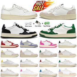 Chaussures de créateurs Médaillé des baskets décontractées noir blanc vert rouge Bourguured femme Action Action en cuir bicolore en cuir Low USA Chaussures pour hommes