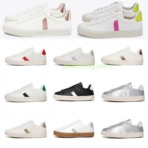 Casual 2005 French Brésil Green Earth Green Low-Carbone Life V Organic Cotton Flats Platform Sneakers Femmes Classic White Designer Chaussures Mentides Mens D5