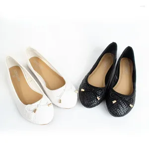 Décontracté 294 chaussures plates femmes Ballet classiques mocassins en cuir blanc dame Design de mode nœud papillon printemps pour femme Zapatos Mary