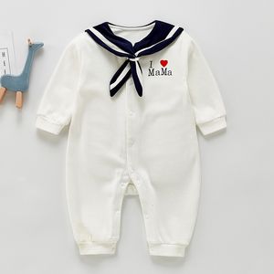 Casual Baby Kleding Jongens Romper Lente Lange Mouw Jongen Sailor Collar Rompertjes Jumpsuit 210429