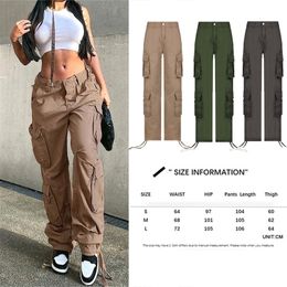 Casual baggy jeans vrouwen losse lage taille retro overalls hiphop streetwear rechte denim wide been y2k cargo broek 220811