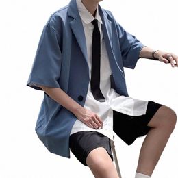 Casual Blazers Hommes Summer Gentle Ulzzang Teens College Preppy Élégant Unisexe Outwear Beau All-Match Japonais Baggy Harajuku H4kZ #