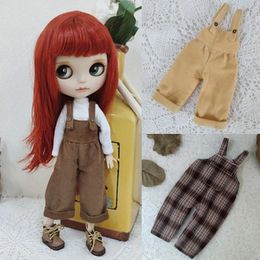 Vêtements de poupée Blyth décontractés, barboteuse, pantalon à carreaux, haut à manches longues, costume, pantalon de poupée pour Ymy Licca Azones Ob24 Ob27, accessoires de poupée 240315