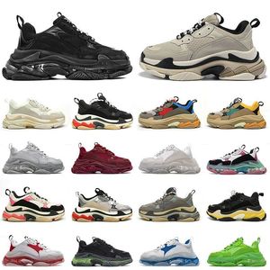 Bottes décontractées Plate-forme Baskets Hommes Baskets Noir Blanc Beige Gris Foncé Orange Vert Rouille Rose Bred Argent Jogging Marche Triple S Designer Hommes Femmes