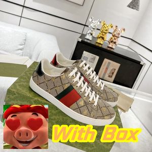 Casual Box Bee Ace Designer Lage Heren Damesschoenen Hoge kwaliteit Tiger geborduurde zwart wit groen strepen Walking sneakers